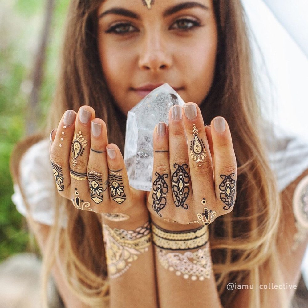 3 sheets Golden Silver Temporary Tattoo - Picture 16 of 16